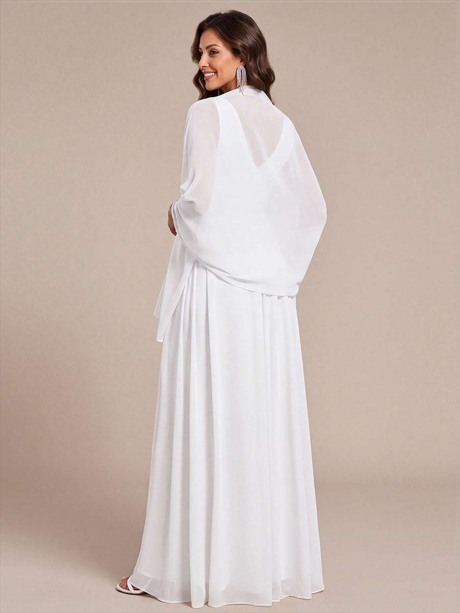 Elegante Chiffon-Stola für besondere Anlässe #Farbe_Weiß