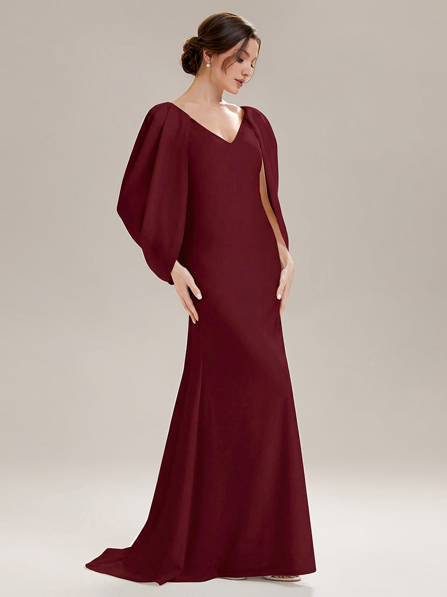 Maxi Tie-Front Und Rückenfreies Kleid Mit Tiefem V-Ausschnitt Im Meerjungfrau Stil Aus Strick #Farbe_Burgunderrot