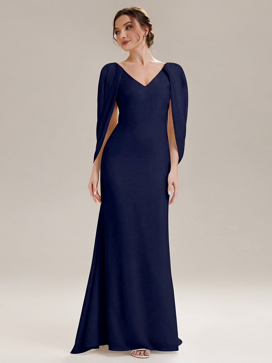 Maxi Tie-Front Und Rückenfreies Kleid Mit Tiefem V-Ausschnitt Im Meerjungfrau Stil Aus Strick #Farbe_Marineblau