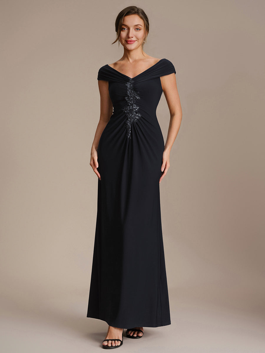 Maxil?nge V-Ausschnitt Etui-Kleid Aus Mesh Elegante Details Figurbetonender Schnitt Kleid #Farbe_Schwarz