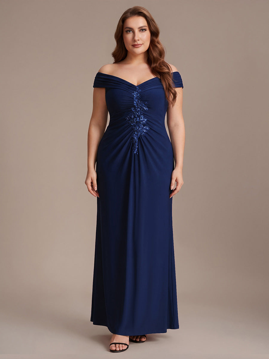 Maxil?nge V-Ausschnitt Etui-Kleid Aus Mesh Elegante Details Figurbetonender Schnitt Kleid #Farbe_Marineblau