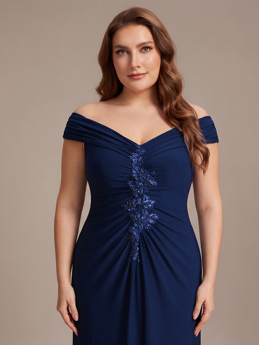 Maxil?nge V-Ausschnitt Etui-Kleid Aus Mesh Elegante Details Figurbetonender Schnitt Kleid #Farbe_Marineblau