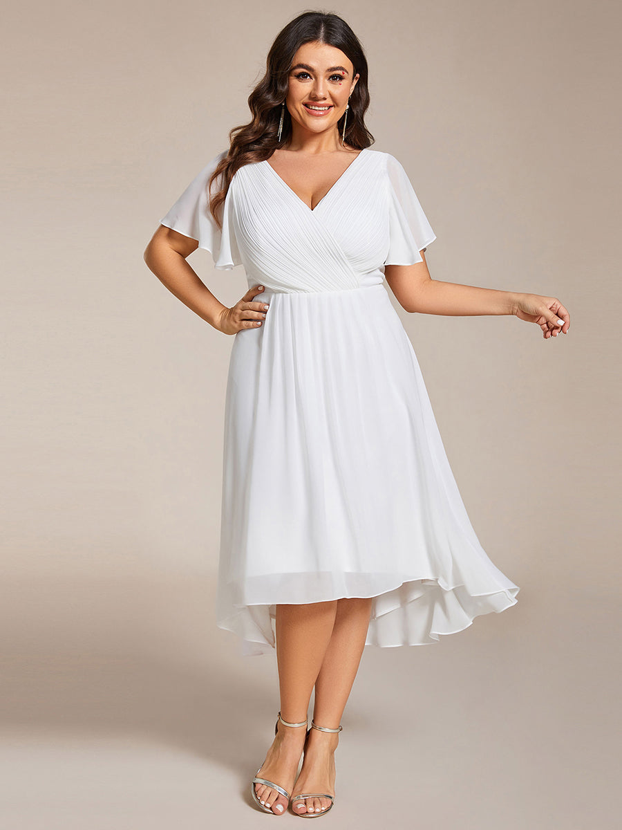 Funkelndes Abendkleid in A-Linie mit Empire-Taille und langen ?rmeln #farbe_Weiß