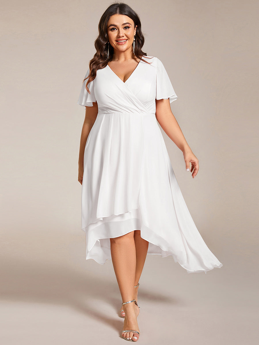 Funkelndes Abendkleid in A-Linie mit Empire-Taille und langen ?rmeln #farbe_Weiß