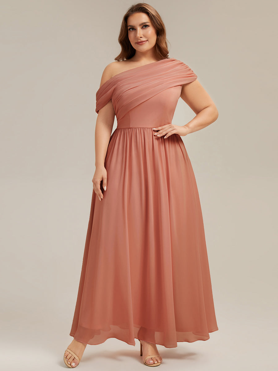Maxilänge Asymmetrisches A-Linien Chiffon Kleid Mit Raffiniertem Design Für Elegante Anlässe #Farbe_Korallenpink