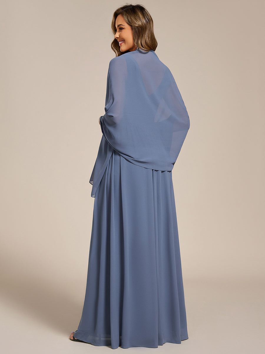 Elegante Chiffon-Stola für besondere Anlässe #Farbe_Taubenblau
