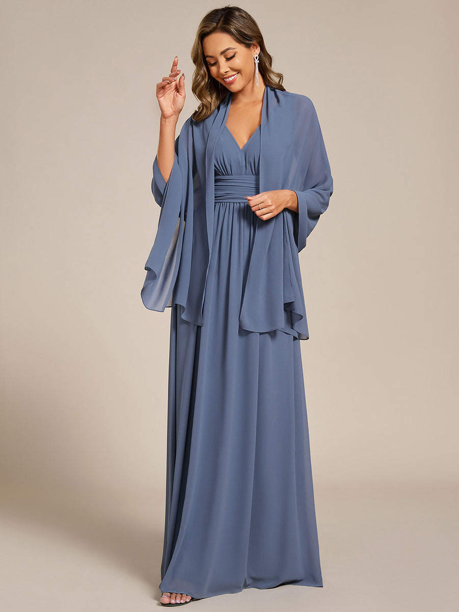 Elegante Chiffon-Stola für besondere Anlässe #Farbe_Taubenblau