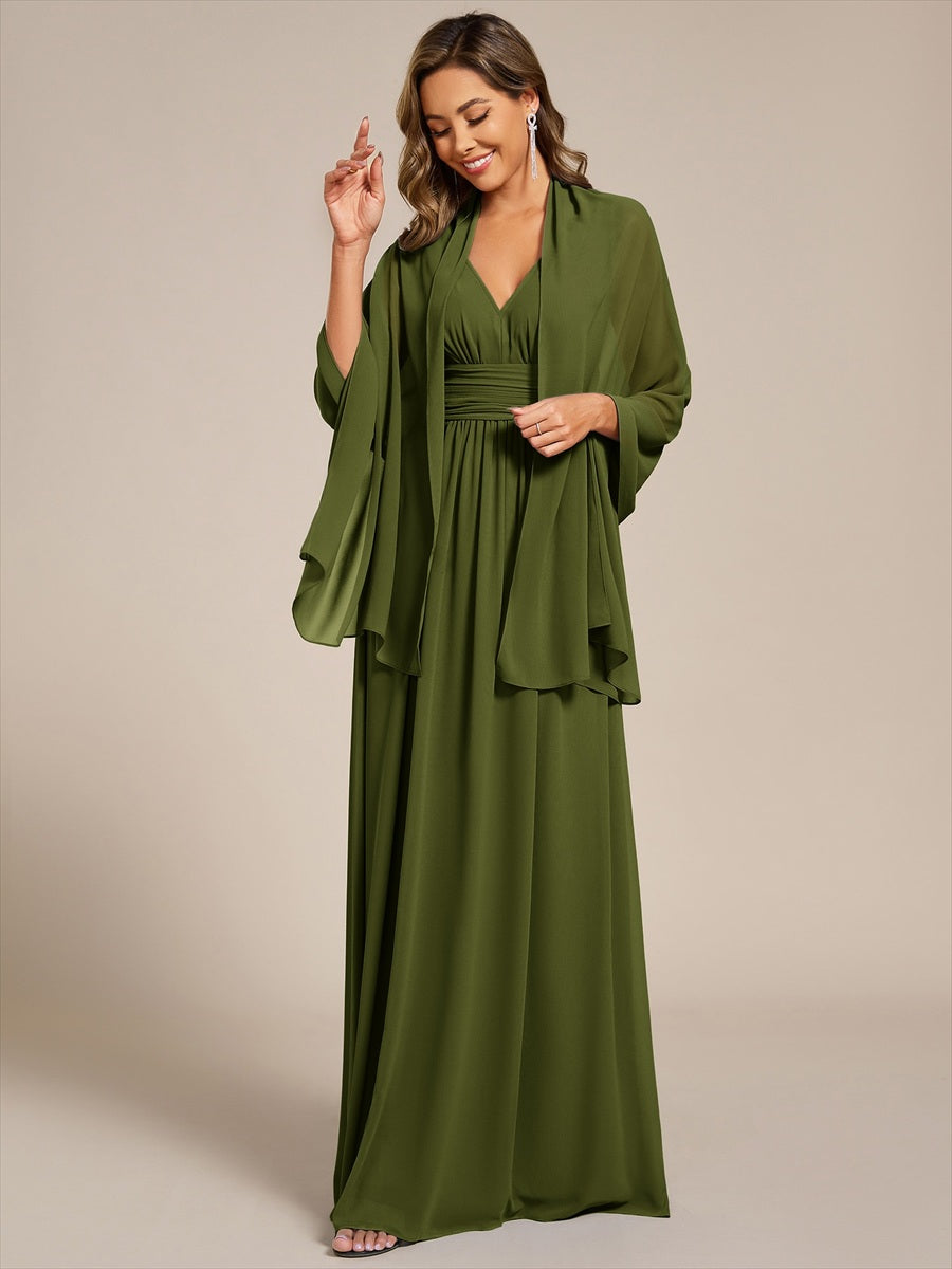 Elegante Chiffon-Stola für besondere Anlässe #Farbe_Olivgrün