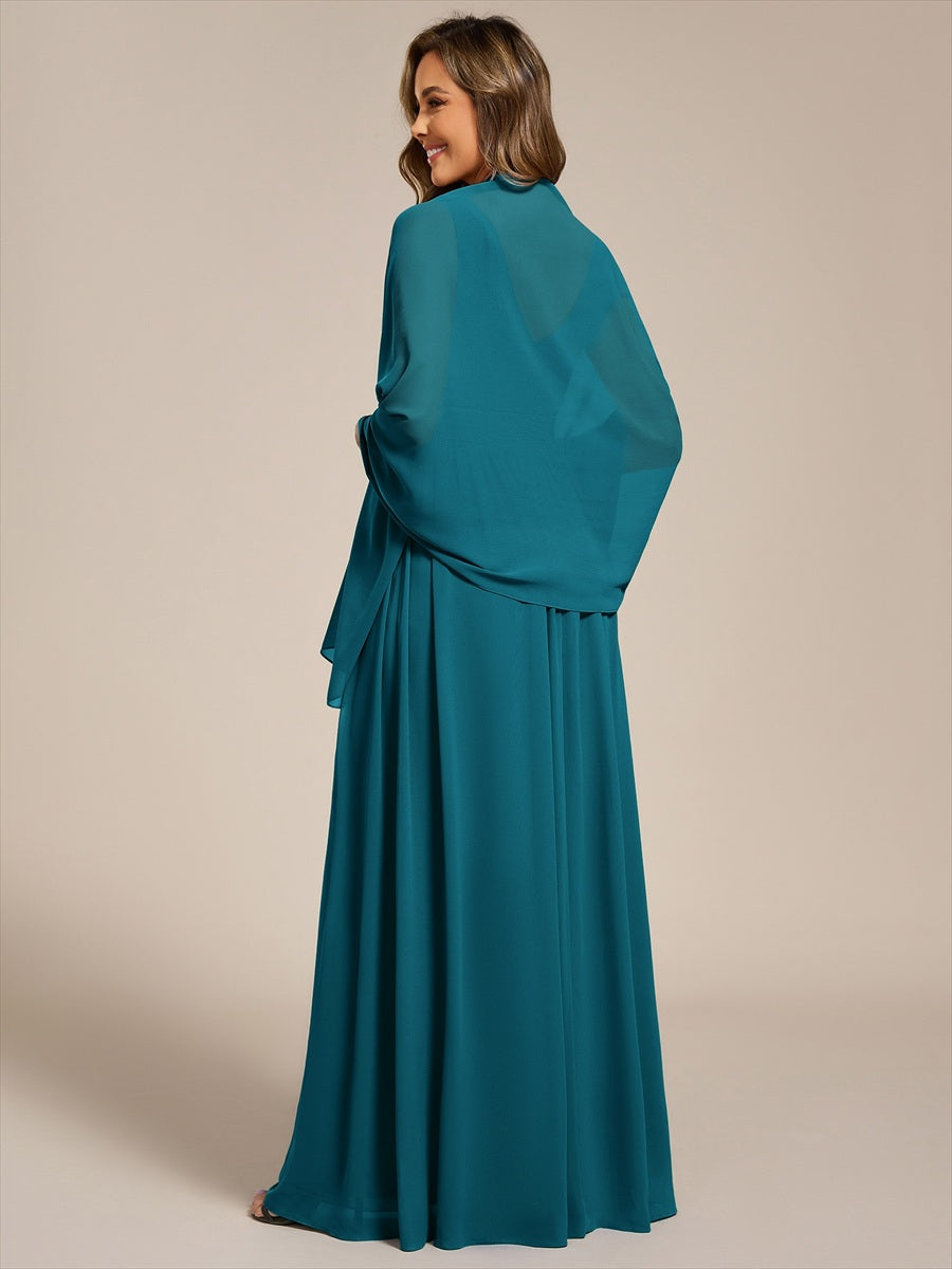 Elegante Chiffon-Stola für besondere Anlässe #Farbe_Petrol