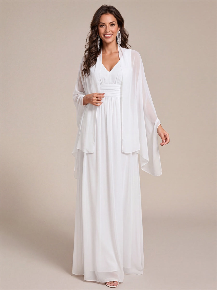 Elegante Chiffon-Stola für besondere Anlässe #Farbe_Weiß