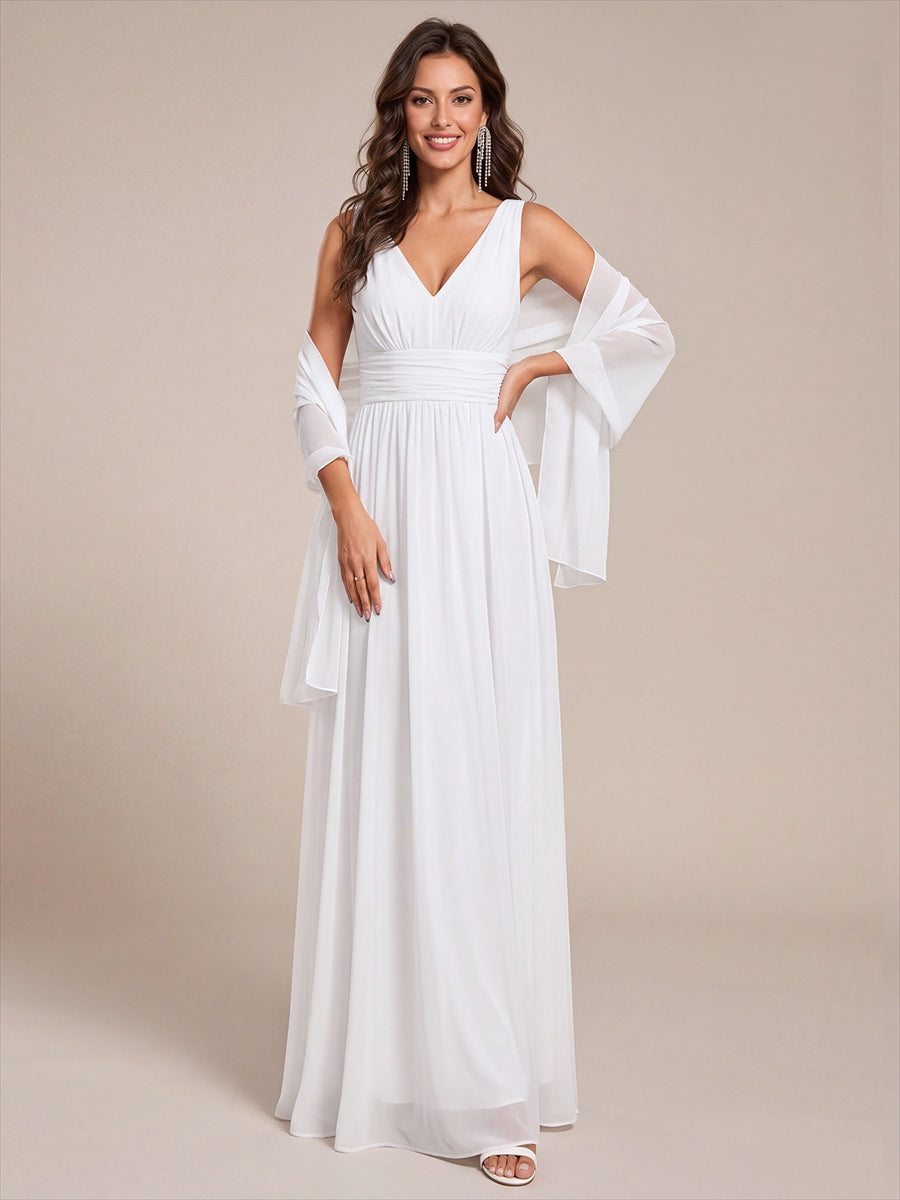 Elegante Chiffon-Stola für besondere Anlässe #Farbe_Weiß