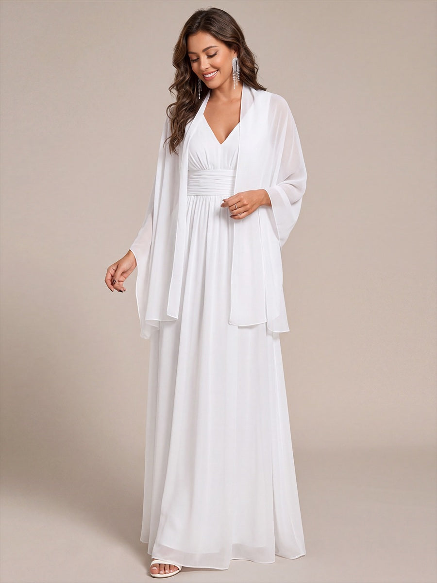 Elegante Chiffon-Stola für besondere Anlässe #Farbe_Weiß