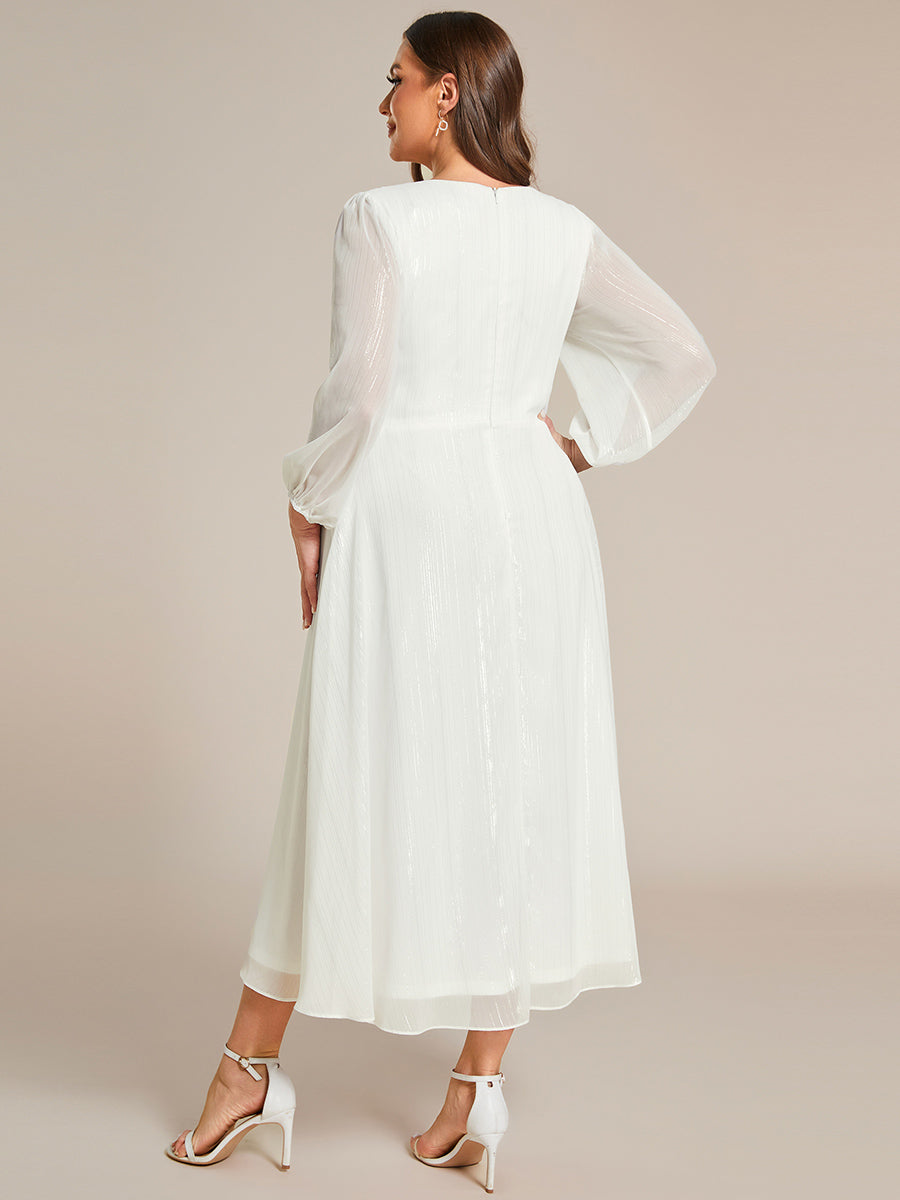 Robe d'invit¡§| de mariage trap¡§¡§ze en mousseline fluide ¡§¡è encolure ronde et longueur au genou #farbe_Creme