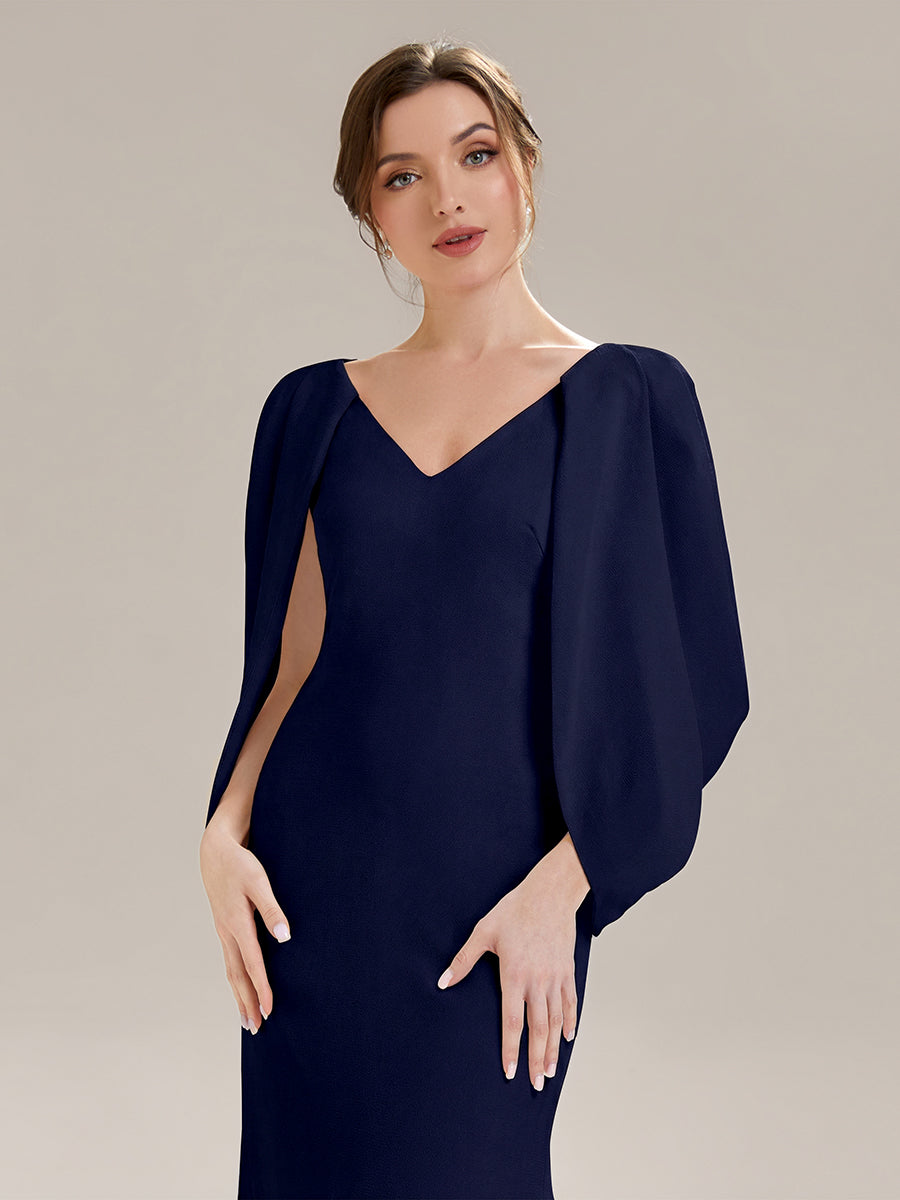 Maxi Tie-Front Und Rückenfreies Kleid Mit Tiefem V-Ausschnitt Im Meerjungfrau Stil Aus Strick #Farbe_Marineblau