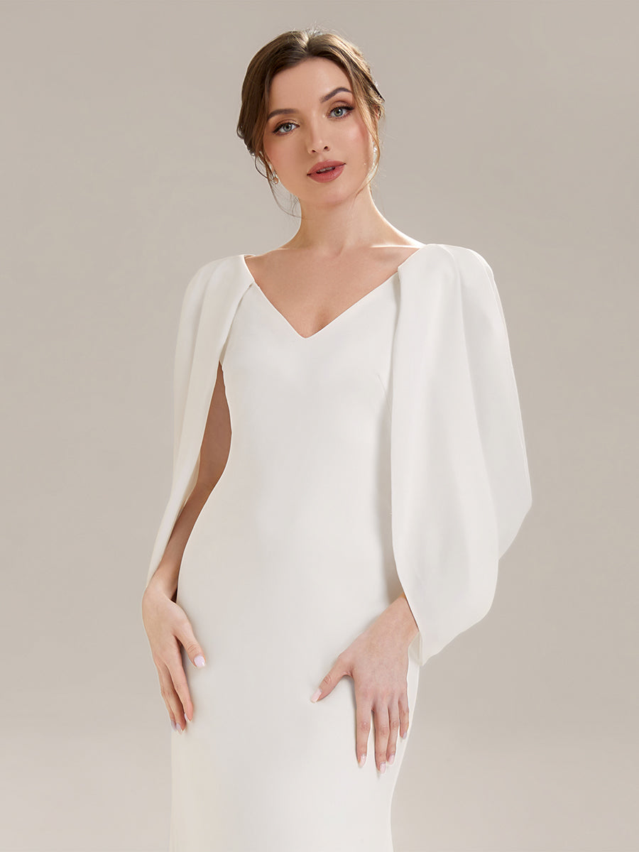 Maxi Tie-Front Und Rückenfreies Kleid Mit Tiefem V-Ausschnitt Im Meerjungfrau Stil Aus Strick #Farbe_Weiß