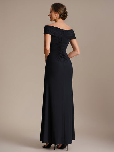 Maxil?nge V-Ausschnitt Etui-Kleid Aus Mesh Elegante Details Figurbetonender Schnitt Kleid #Farbe_Schwarz
