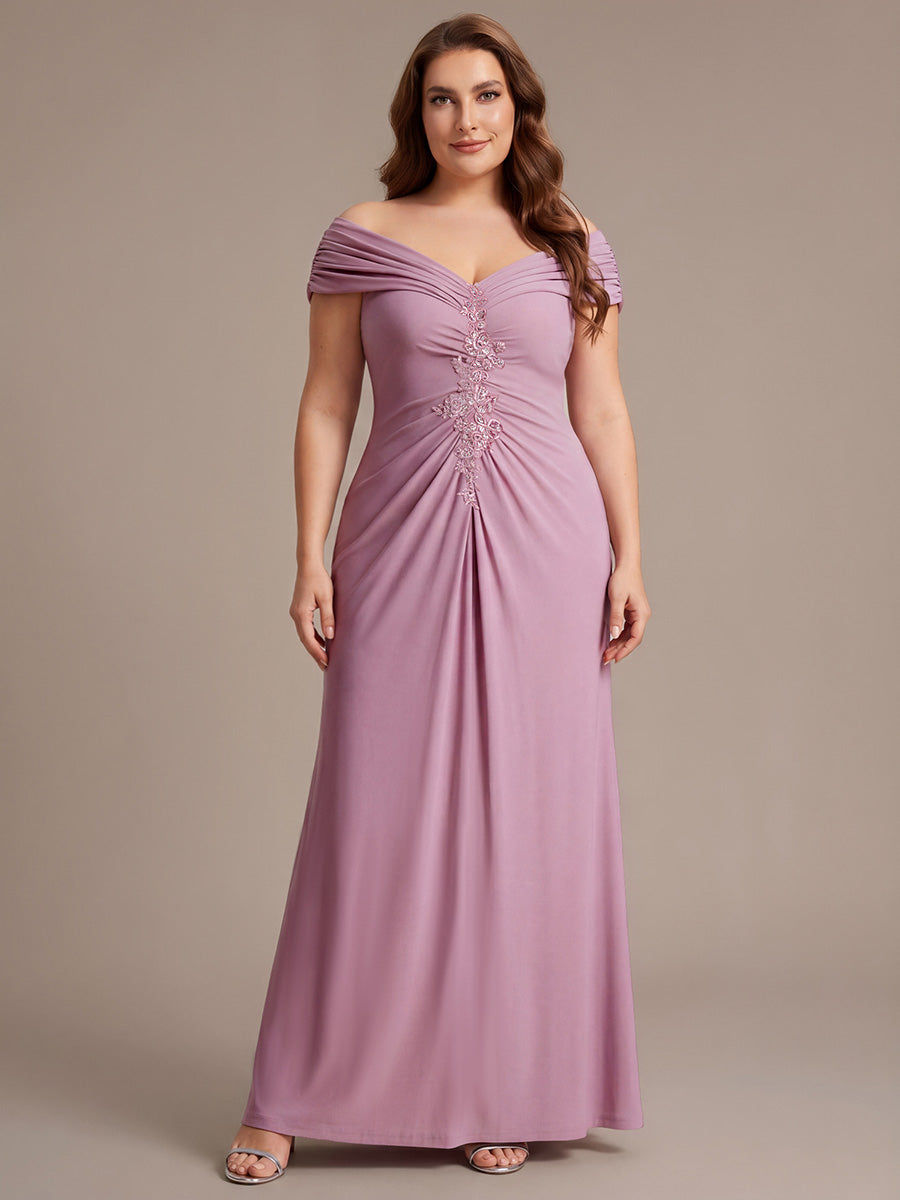 Maxil?nge V-Ausschnitt Etui-Kleid Aus Mesh Elegante Details Figurbetonender Schnitt Kleid #Farbe_Orchideenviolett
