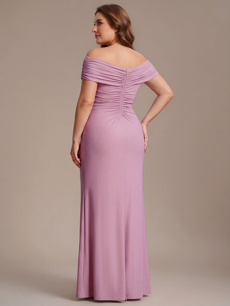 Maxil?nge V-Ausschnitt Etui-Kleid Aus Mesh Elegante Details Figurbetonender Schnitt Kleid #Farbe_Orchideenviolett