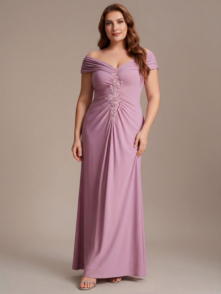 Maxil?nge V-Ausschnitt Etui-Kleid Aus Mesh Elegante Details Figurbetonender Schnitt Kleid #Farbe_Orchideenviolett