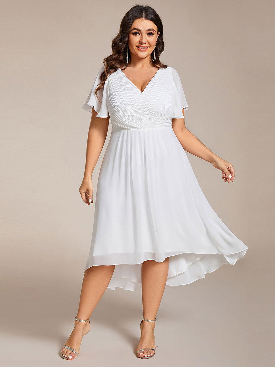 Funkelndes Abendkleid in A-Linie mit Empire-Taille und langen ?rmeln #farbe_Weiß