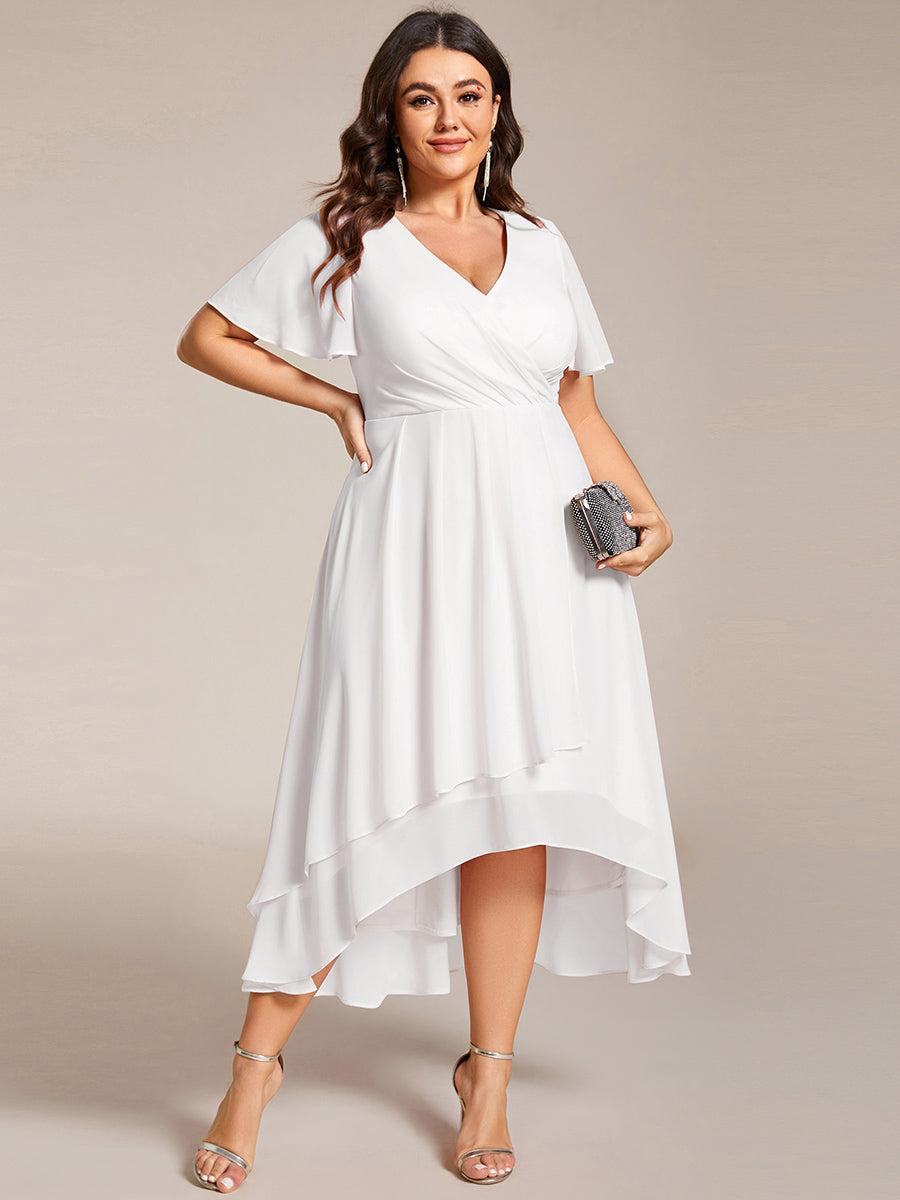 Funkelndes Abendkleid in A-Linie mit Empire-Taille und langen ?rmeln #farbe_Weiß