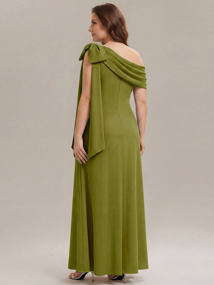 Maxikleid Ohne Träger Sheath Schnitt Strickstoff Schleifendetail Raffung Design Kleid #Farbe_Zitrone