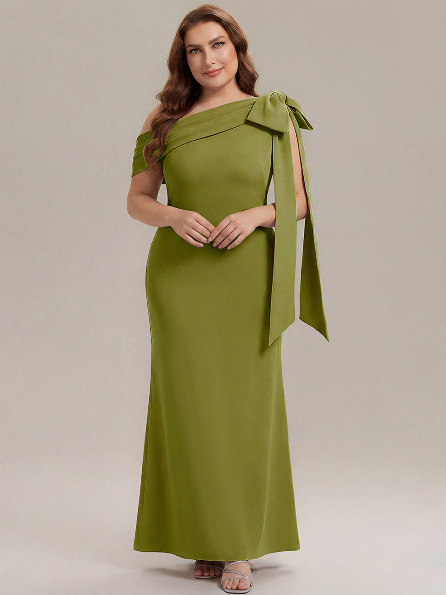 Maxikleid Ohne Träger Sheath Schnitt Strickstoff Schleifendetail Raffung Design Kleid #Farbe_Zitrone