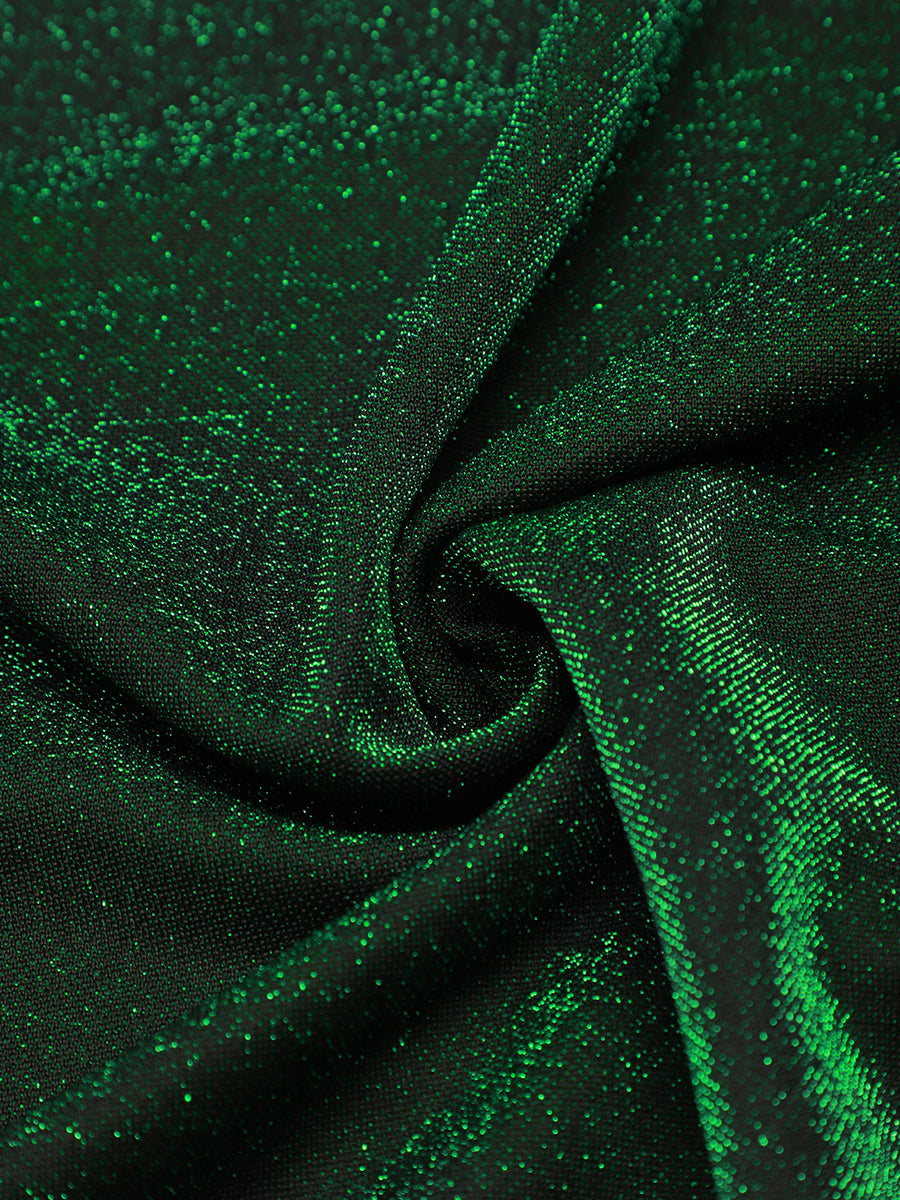 Tea Länge A Linie Kleid Mit Überkreuztem Ausschnitt Aus Lurex Netzstoff Perfekt Für Binden #Farbe_Dunkelgrün