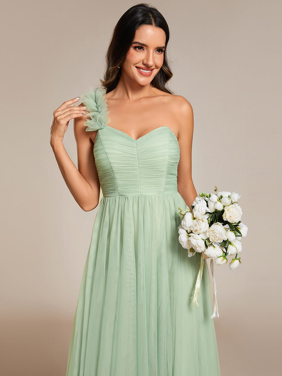 Funkelndes Abendkleid in A-Linie mit Empire-Taille und langen ?rmeln #farbe_Mintgrün